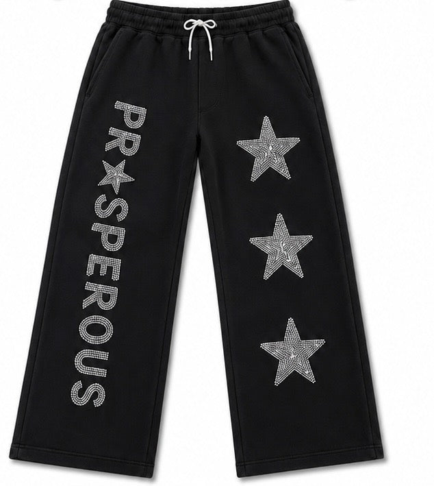 Midnight Rhinestone Pa Star Sweatpants