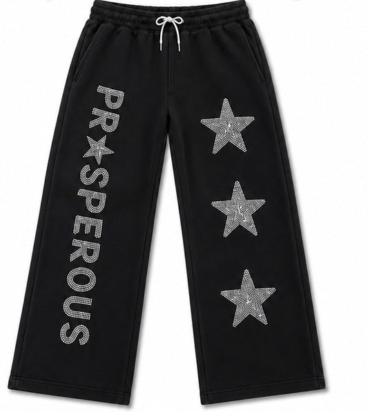 Midnight Rhinestone Pa Star Sweatpants