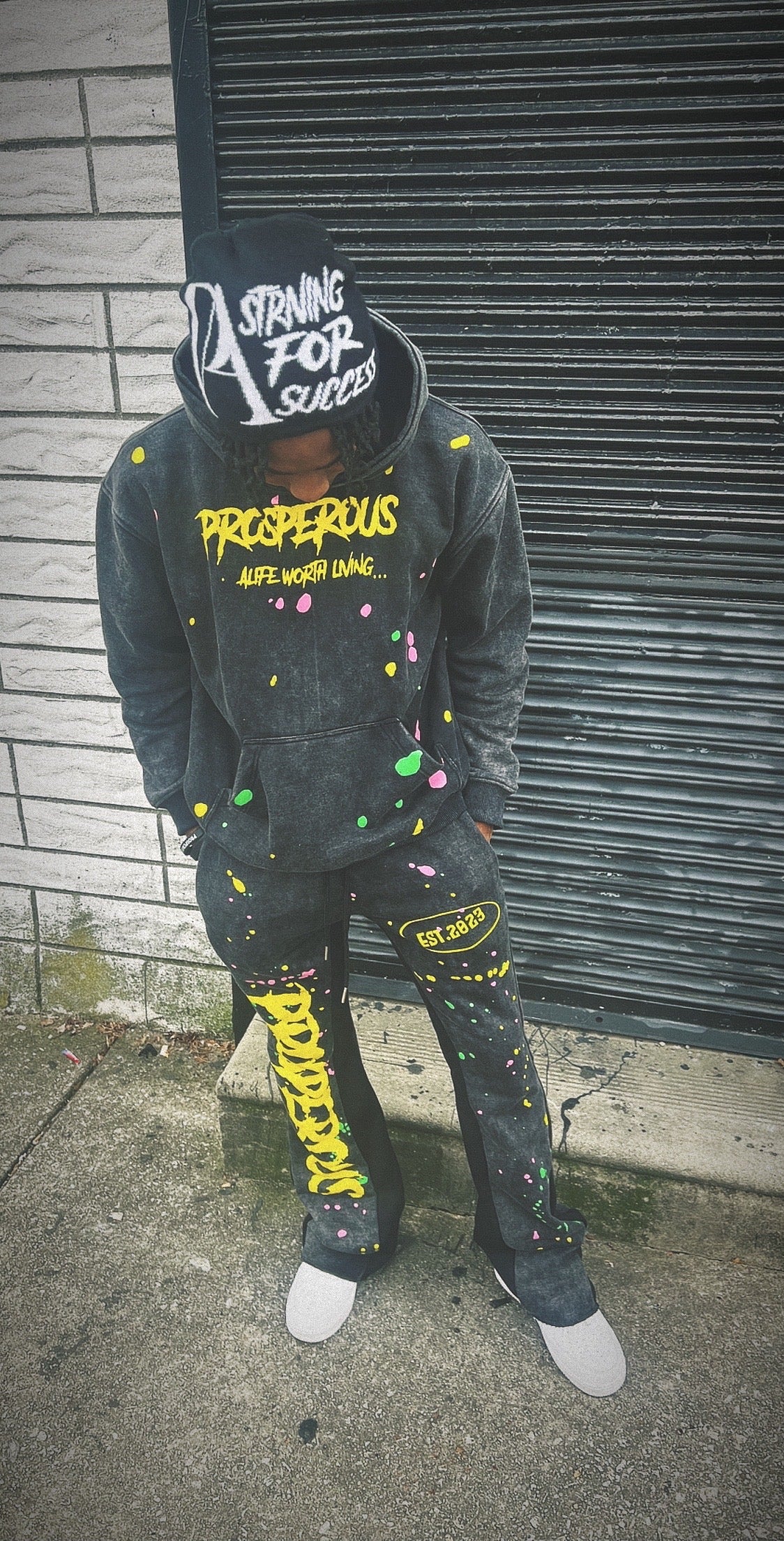 Yellow Prosperous Splatter Hoodie