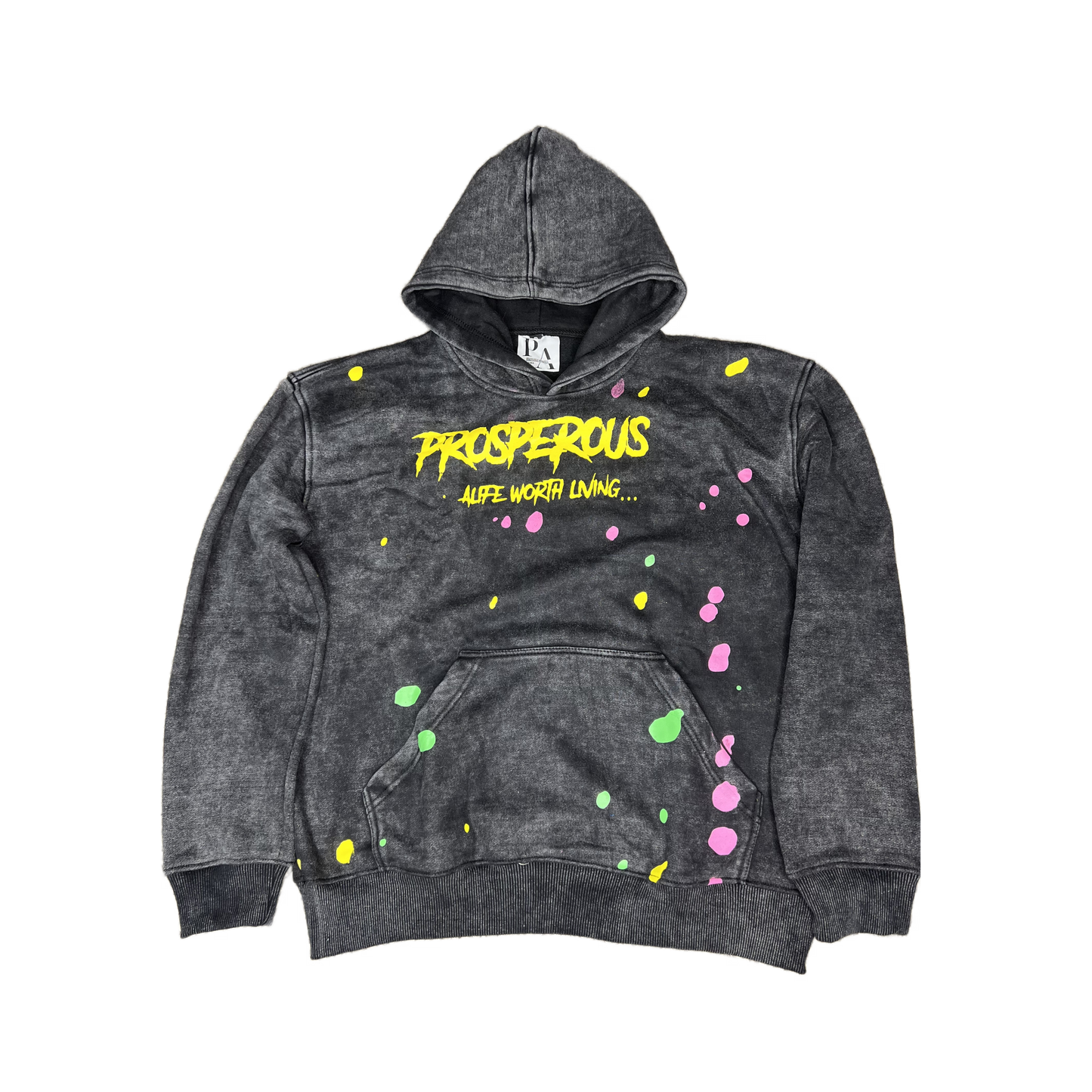 Yellow Prosperous Splatter Hoodie