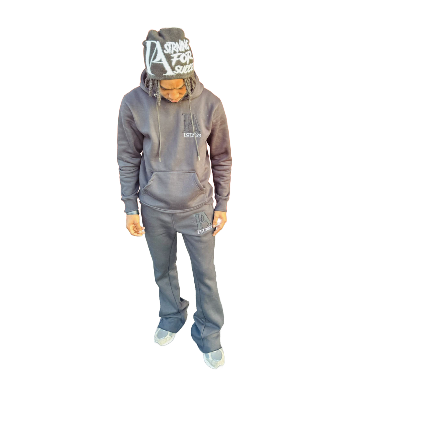 Black Flared Signature Sweatsuit